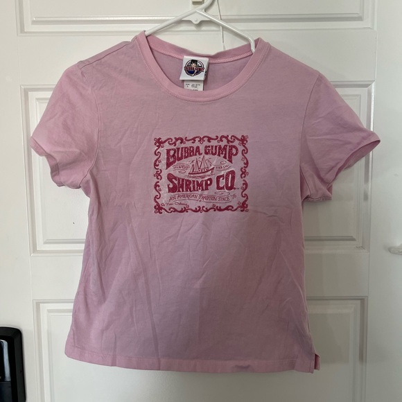 A3-Women’s Large Pink Bubba Gump T-Shirt – Glitter Logo – 100% Cotton - Picture 1 of 7